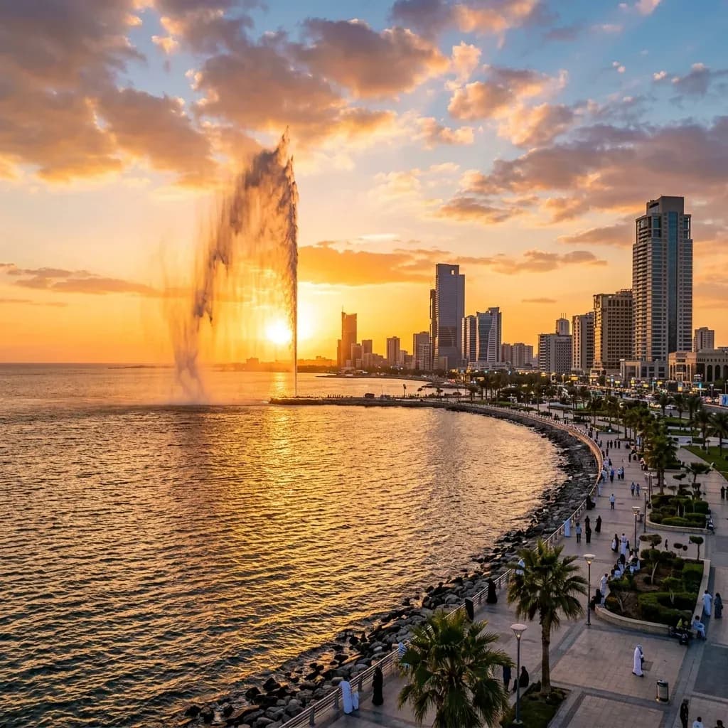 كورنيش جدة ونافورة الملك فهد