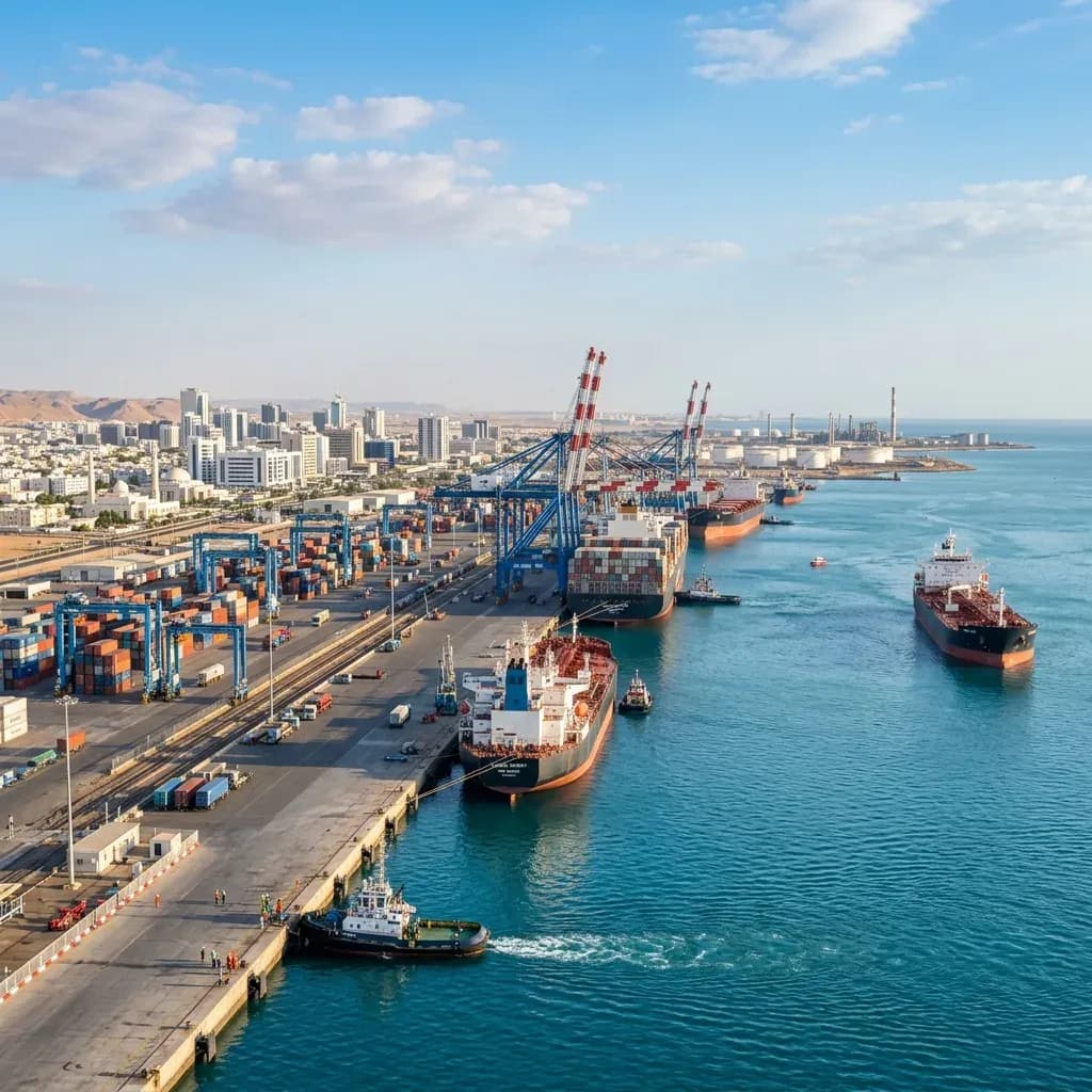 ميناء ينبع على ساحل البحر الأحمر